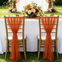 Rubans romantiques en mousseline pour chaises de mariage – Nœuds élégants en ruban long pour la décoration des chaises de banquet, de fête et d'événements