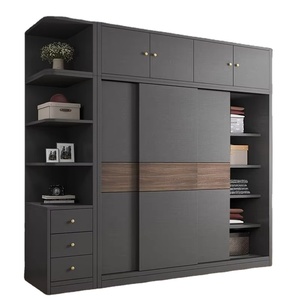 <span class=keywords><strong>Armoire</strong></span> moderne à portes coulissantes avec coiffeuse Meuble de chambre à coucher à montage facile <span class=keywords><strong>pour</strong></span> salle à manger et atelier - Product Image 1