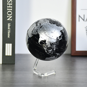Globo terráqueo de plástico con mapa del mundo de 106mm, una batería AA, giro giratorio continuo automático para decoración de escritorio, educación para niños - Product Image 5