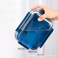 Vente en gros de 3 jeux de récipients pour aliments en verre borosilicaté 400/700/1000ml personnalisés Boîte cadeau Bol à mélanger en verre Boîte à lunch rectangulaire