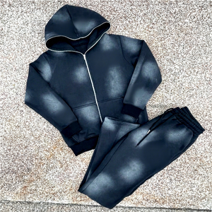 Sweat à capuche unisexe personnalisé de haute qualité, coupe régulière, en coton épais 100 % respirant et à séchage rapide, motif tête de mort, deux pièces superposées, pour l'hiver - Product Image 1