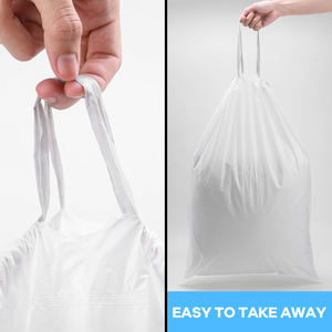 4 galones personalizables al por mayor resistente al desgarro a prueba de fugas bolsas de basura de plástico PE grueso blanco cordón bolsa de basura - Product Image 2