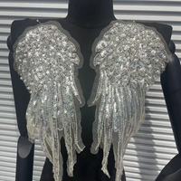 Accessoires de broderie perlée robustes en forme d'ailes d'ange