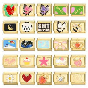 Accesorios de dijes italianos DIY chapado en oro de lujo creativo personalizado pulsera italiana encantos - Product Image 2