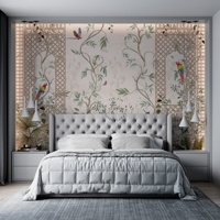 Revêtement mural auto-adhésif imperméable pour la maison, décoration tropicale, feuilles de palmier, perroquet, papier peint mural vintage à motifs floraux et d'animaux