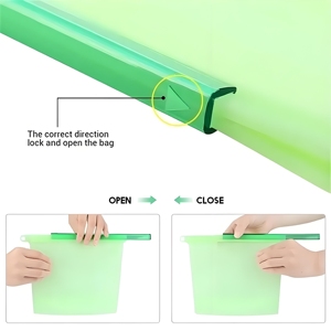 Hot Selling BPA-Free Silicone Food <b>Storage</b> <b>Bag</b> Leakproof and Reusable Ziplock Sealer for Fresh-Keeping in Kitchen Use - Product Image 3