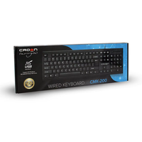 Clavier filaire USB à membrane CMK-200 à 104 touches, noir, anglais/arabe, personnalisable, design traditionnel, étanche, pour la maison et le bureau