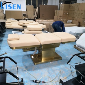 KISEN Professional Traditional Luxurious 3 Motors Adjustable Hospital Use Electric Massage Facial Cosmetic Beauty <b>Bed</b> Stainless - Product Image 3