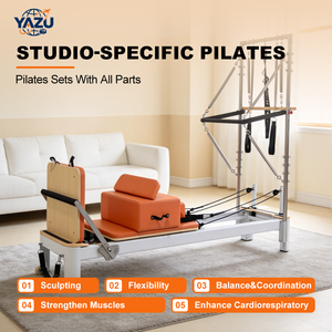 Torre de Pilates Portátil Ajustable de Aluminio Duradero con Media Trapecio, Grado Comercial para Estudio, Retracción Automática de Cuerdas - Product Image 1
