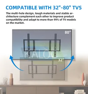 KALOC EC75 untuk layar 32 "-80", braket stent miring vesa dinding Tv pasang 600x400 besar Pemasangan tv