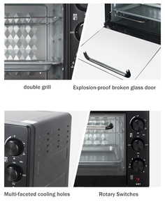 Horno de Convección Automático Multifuncional de 22L con Pantalla de Vidrio, Horno Microondas y Freidora de Aire para Uso Doméstico, Horno Eléctrico de Encimera - Product Image 6