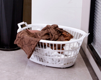 Panier de rangement cylindrique pliable en PP 42L pour linge, 46x63x28cm, idéal pour la salle de bain et le rangement de vêtements - Grande Vente