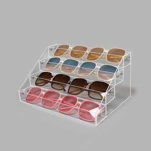 Soporte de exhibición de gafas y gafas de presbicia de acrílico transparente Estante de almacenamiento de gases escalonados con herramientas de instalación Soporte de perfume - Product Image 2