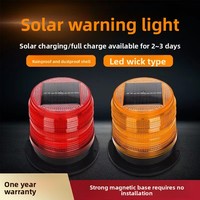 Feu de signalisation LED solaire pour barrière de circulation nocturne et poste de garde, type à aspiration magnétique, en matériau ABS