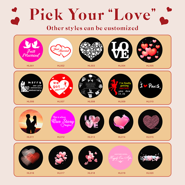 37mm Full-color Romantic Wedding Glass Gobo Slides - Std Size, Customizable, OEM/ODM Supported for Ceremony Projection Decor