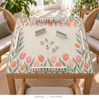 Tapis de Mahjong en caoutchouc Yugaland effet velours, anti-bruit, résistant à la saleté, antidérapant, lavable, 800*800mm, 3mm, pour coin de jeu