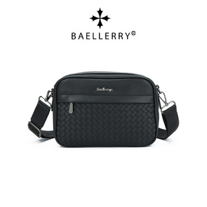 กระเป๋าคาดลำตัวผู้ชาย Baellerry ความจุขนาดใหญ่ ทนทาน เหมาะสำหรับการเดินทางกลางแจ้ง กระเป๋าสะพายไหล่สีดำ ตกแต่งด้วยการเย็บแบบถัก - Product Image 5