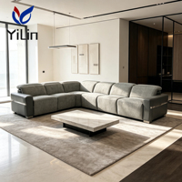 Canapé Chesterfield en velours Yilin, design moderne, capitonné, inclinable électrique, éclairage LED, USB, mobilier pour appartement, centre commercial, hôtel