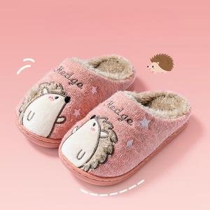Zapatillas de animales con forro de piel con diseño de <span class=keywords><strong>erizo</strong></span> bonito para mujer, zapatillas de <span class=keywords><strong>erizo</strong></span> de interior peludas bordadas difusas - Product Image 6