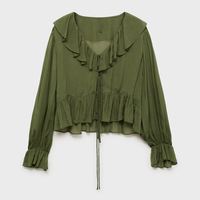 Chemisier élégant pour femme, grande taille, à sequins, manches courtes, broderie en dentelle, chemise décontractée à manches courtes boutonnée, col en V élégant