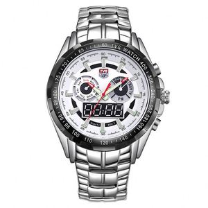 Relógio Digital Personalizado para Meninos TVG 579 Barato com Pulseira de Aço Exclusiva Duplo Display Calendário Cronômetro Relógio de Pulso Empresarial - Product Image 1