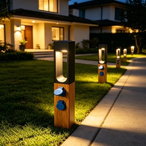 Lámpara Decorativa de Jardín Moderna de Acero Inoxidable de Alta Gama con Enchufe, Resistente al Agua, para Paisajes y Césped, IP65, Reflector - Product Image 4