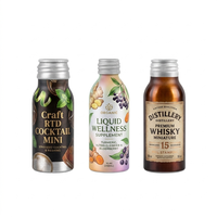 Bouteille en aluminium 50ml 60ml à col ROPP, sans BPA, recyclable, pour shots énergétiques, mini-bouteille d'alcool, concentré de café froid, emballage de boissons prêtes à boire