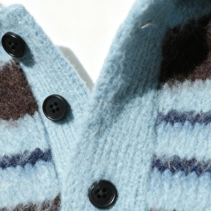 Pulls en tricot personnalisés à rayures et col rabattu en polyester/acrylique/nylon/<span class=keywords><strong>laine</strong></span> d'<span class=keywords><strong>alpaga</strong></span> Pull d'hiver décontracté et chaud pour hommes - Product Image 3