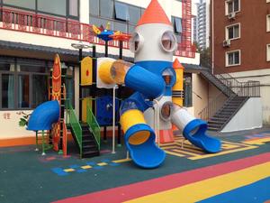 Terrain de jeu extérieur en forme de fusée de grand terrain de jeu extérieur d'enfants d'ODM d'OEM avec les glissières en plastique - Product Image 5