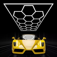 Plafonniers LED hexagonaux en nid d'abeille personnalisables et à intensité variable pour garage et atelier, AC 85-265V IP55 672W