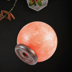 Lampe de sel d'ange sculptée en matériau organique rond moderne avec interrupteur à intensité variable au toucher réel, base sans BPA pour bureau, maison, Noël - Product Image 2