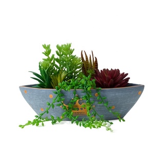 Amazon Venta caliente artificial plantas suculentas para el hogar mesa de Oficina Decoración barco forma <span class=keywords><strong>bonsai</strong></span> - Product Image 2