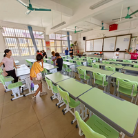 Mobilier de classe moderne en métal pour collège, bureaux d'étude réglables en hauteur pour élèves et table et chaise de bureau pour professeur