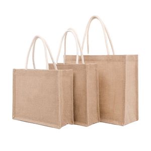 Eco Friendly Laminated Jute Burlap Reusable Linen Beach <b>Bag</b> Hessian Shopping Tote <b>Bags</b> With Custom Logo - Product Image 6
