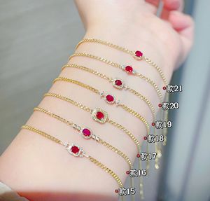 Xinfly 18K Gold Ruby <b>Charm</b> Bracelets Factory Wholesale Fine AU750 Natural Diamond <b>Bangle</b> Fashionable Jewelry Gift - Product Image 3