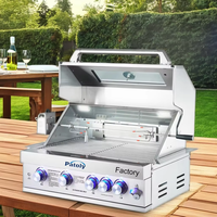 Barbecue à gaz moderne en acier inoxydable LUOQI avec rôtissoire motorisée, pour poulet, extérieur, jardin, LQ-B4R