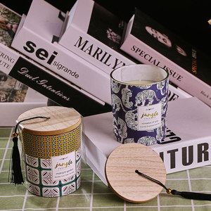 Velas Aromáticas LANJO al por Mayor con Etiqueta Personalizada, Cera de Soya Natural Orgánica, sin Humo, en Frasco de Vidrio con Tapa de Madera, Hechas a Mano para Acción de Gracias y Navidad - Product Image 2