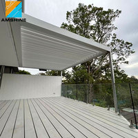 Yüzme Havuzu Alüminyum Pergola Motorlu Panjurlar Elektrikli Sistem Biyo-klimalı Alüminyum Pergola Su Geçirmez Veranda Örtüsü