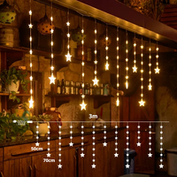 Twinkle Star 3m Fenêtre Fée Rideau Guirlande Lumineuse Lumières De Noël Ligne En Cuir Chaîne light8 modes LED Rideau Lumineux
