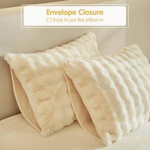 Venta al por mayor de estilo moderno de color sólido de piel sintética cubierta de cama <span class=keywords><strong>Super</strong></span> suave Seersucker para el invierno ropa de cama personalizable - Product Image 2