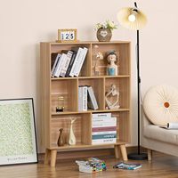 Étagère à livres rustique en bois à 7 niveaux avec pieds naturels, rangement autoportant robuste pour chambre, salon et bureau