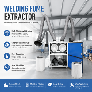Purificador <span class=keywords><strong>de</strong></span> Humo <span class=keywords><strong>de</strong></span> Soldadura Portátil con Filtro HEPA <span class=keywords><strong>de</strong></span> Doble Brazo y <span class=keywords><strong>Motor</strong></span> - Product Image 2