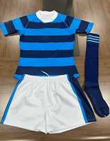 Seragam Rugby Sublimasi Kustom Tim Australia Liga Union, Kaos dan Celana Pendek untuk Pertandingan, Pakaian Olahraga Poliester