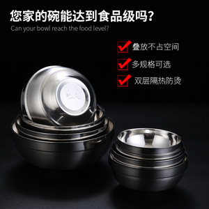 Chef Meis Stainless Steel Bowl Double Walled Heat Insulating For Household Use Adults Children Students - Product Image 4