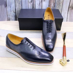 2025 Hot Sale Italian Style Oxfords Handmade <b>Cow</b> Leather Formal Shoes with Casual Style Factory for Man Wedding Office Shoes - Product Image 4