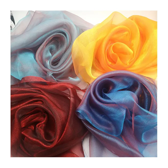 Organza Fabric 12 Colors RTS 100% Polyester Tulle Voile Fabric For Party Dress