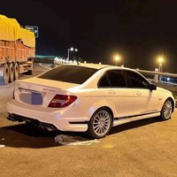 Kit Carrosserie Complet pour Mercedes-Benz Classe C W204 C200 C260 C300 vers C63 AMG Pare-chocs Avant Arrière Calandre Bas de Caisse Phares Capot