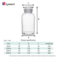 Bocaux en verre transparent poli pour conserve, 60ml, 125ml, 250ml, 500ml, vente en gros, 175mmx81mm, modèles LY 63011/63012/63013/63014