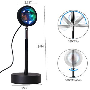 USB Hoàng Hôn Bóng Đèn Máy Chiếu 16 Màu RGB Bầu Không Khí Nhà Cafe Bảng Ánh Sáng Ban Đêm Đèn Đầy Màu Sắc Sàn Cầu Vồng Led Hoàng Hôn Ánh Sáng - Product Image 1