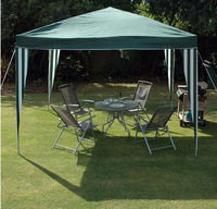Tonnelle portable 3x3m en acier noir pour jardin, avec moustiquaire et parois latérales zippées, idéale pour patio et extérieur